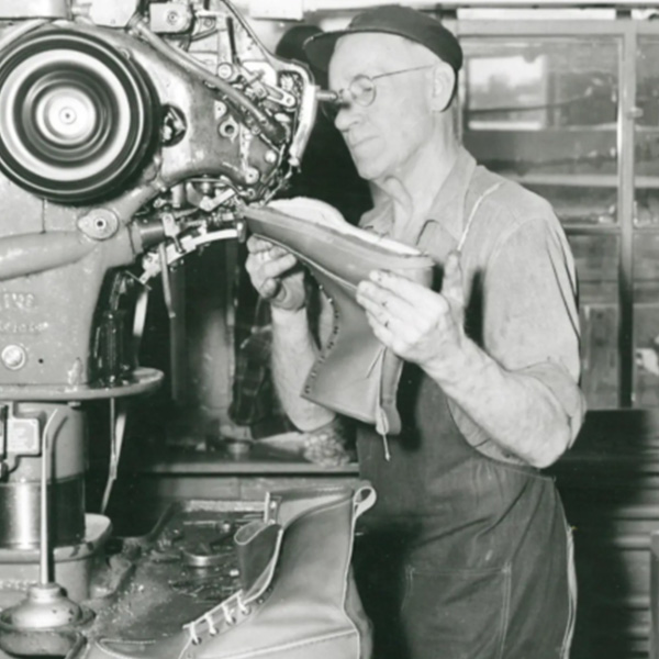 Man fabricating boots